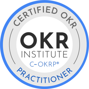Selo Certified OKR Practitioner do OKR Institute